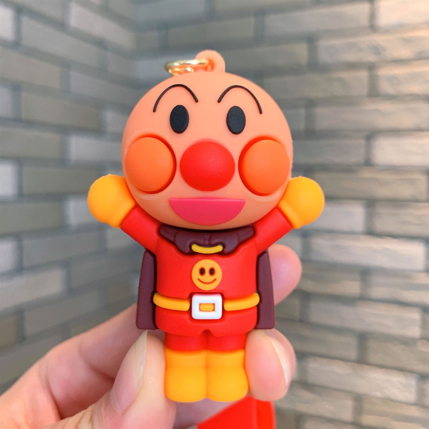 Carabiner Keychain - New Cartoon Anpanman Keychain 3D Silicone