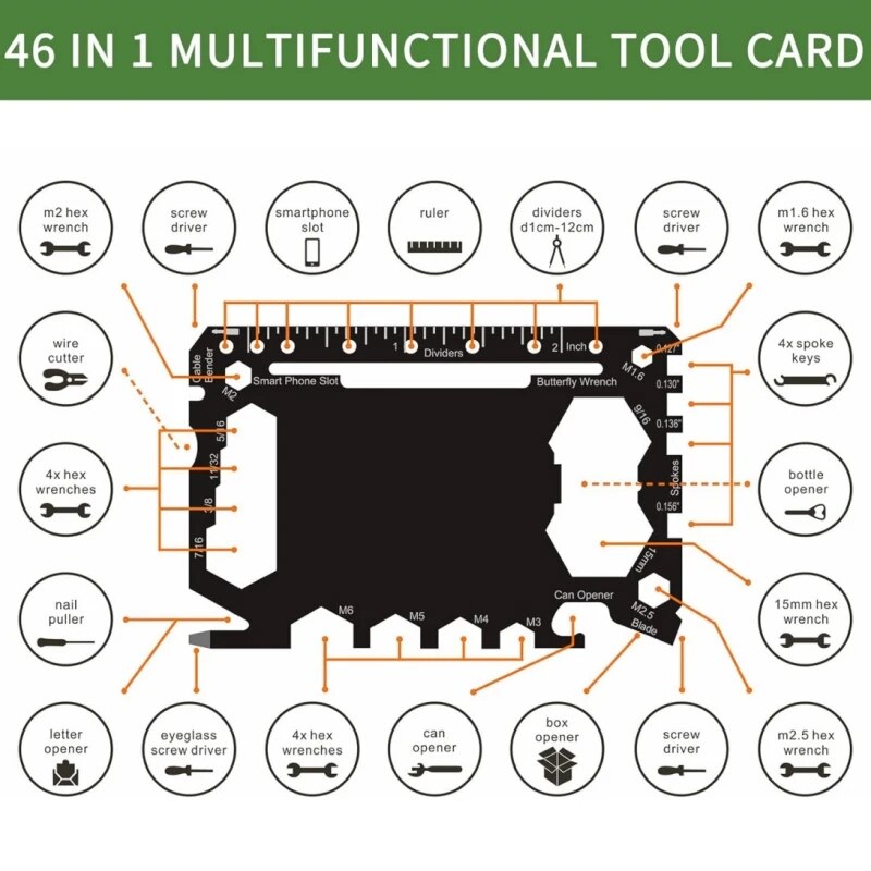 Multitool Credit Card - Multi Tool 46 in 1 Credit