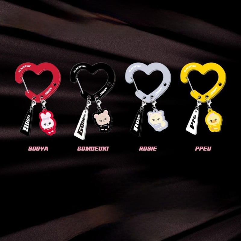 Carabiner Keychain - Black Pink Lovely Acrylic Fan‑themed Merchandise