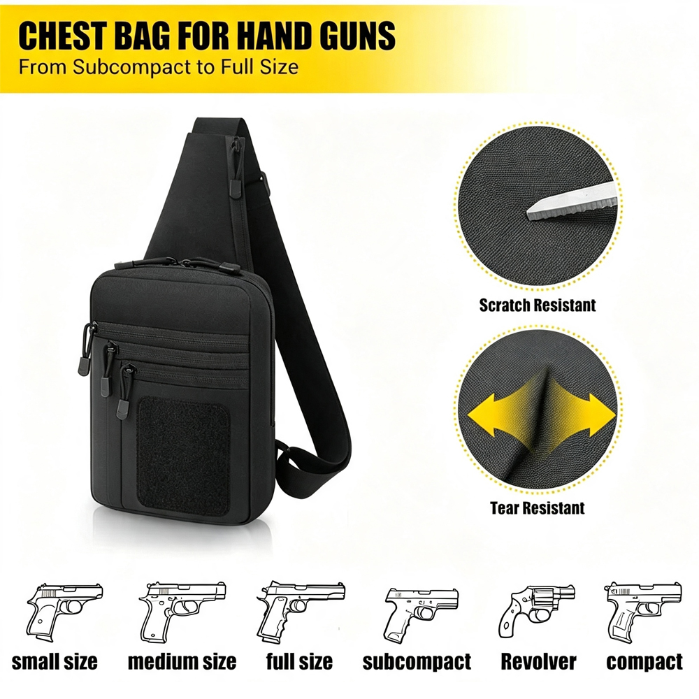 Concealed Carry Chest Gun Bag  - đánh giá và giá Edc Carry Bag For Pistol