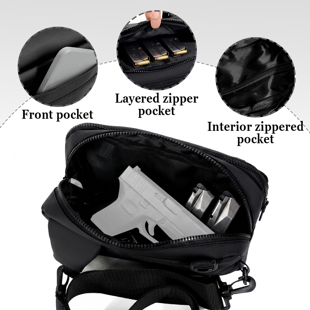 Tactical Pistol Gun Bag Concea - đánh giá và giá Edc Concealed Carry Sling Bag