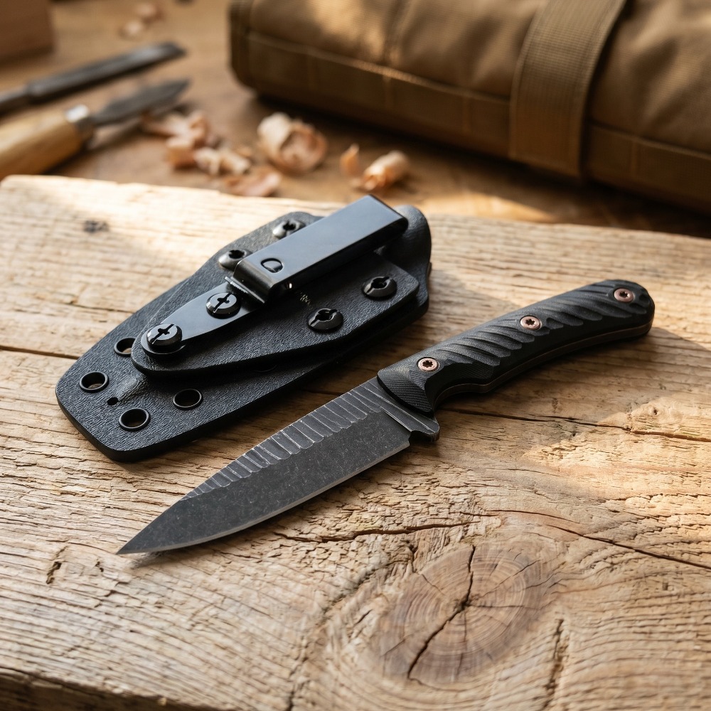 Full Tang Bushcraft Knife D2 B - đánh giá và giá Edc Carry Fixed Blade