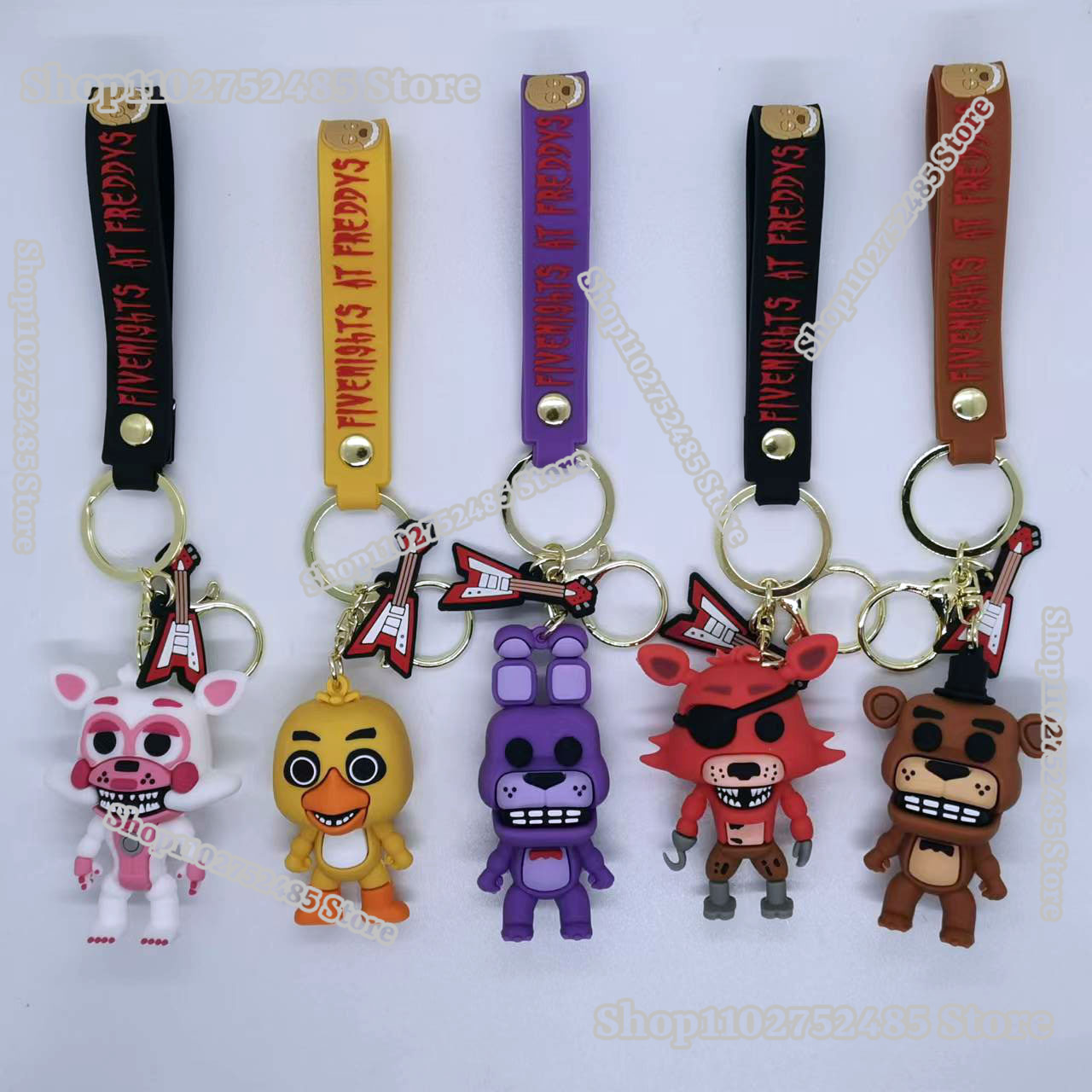 5pcs Cartoon Anime FNAF Figure - đánh giá và giá Carabiner Keychain
