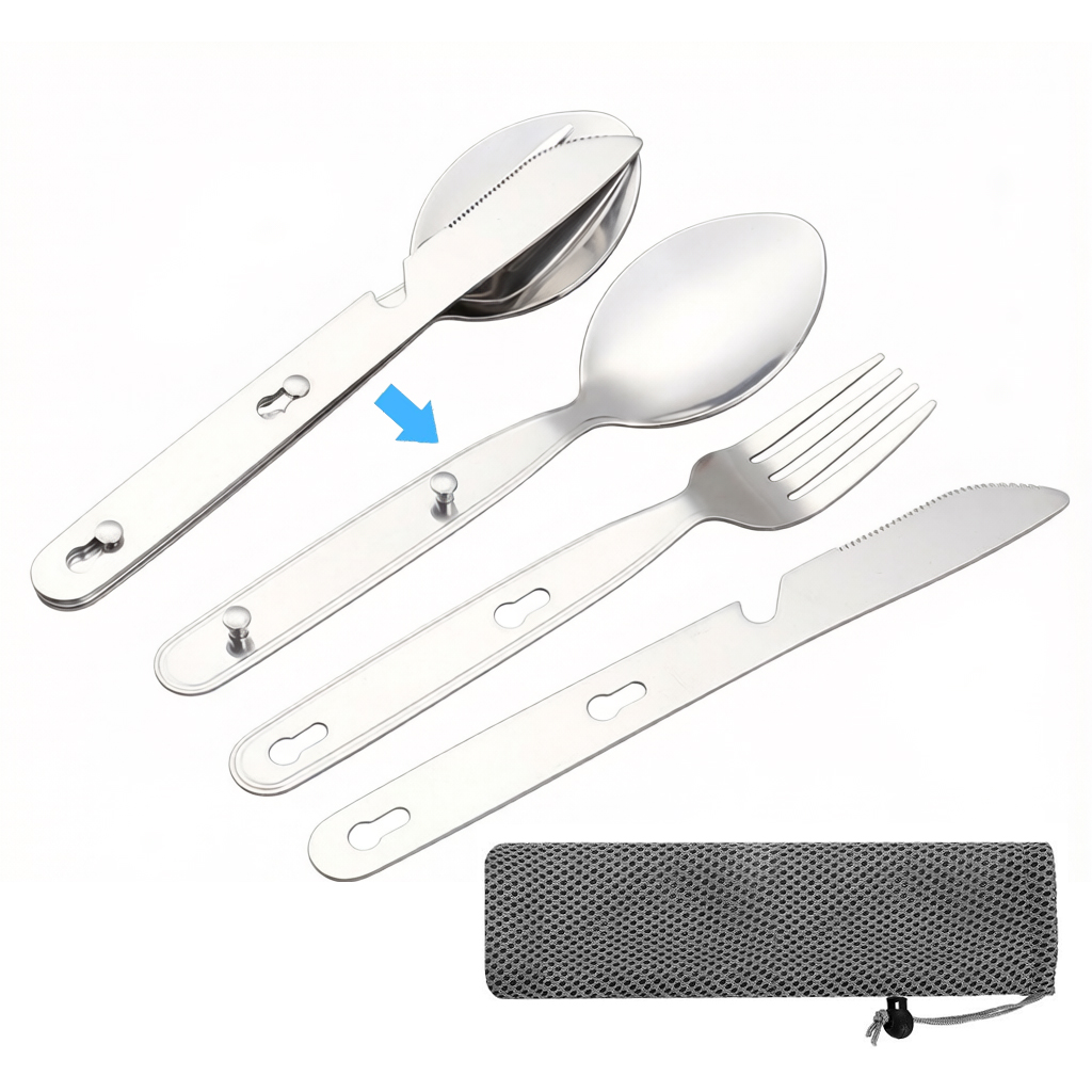 3pcs/set Folding Spoon Fork Kn - đánh giá và giá Edc Everyday Carry Knives