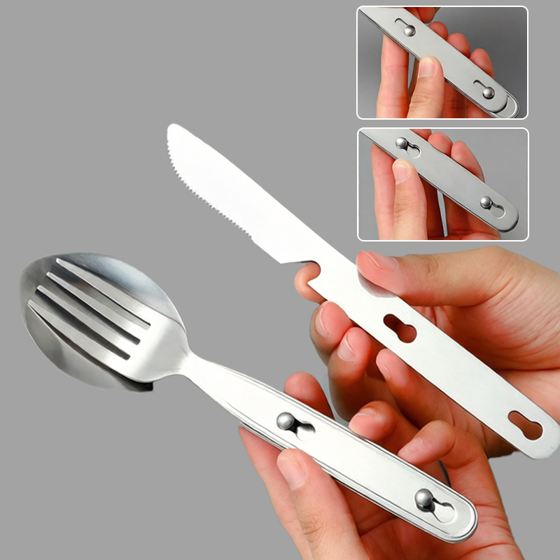 3pcs/set Folding Spoon Fork Kn - đánh giá và giá Edc Everyday Carry Knives