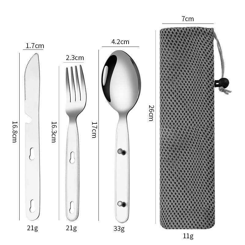 3pcs/set Folding Spoon Fork Kn - đánh giá và giá Edc Everyday Carry Knives