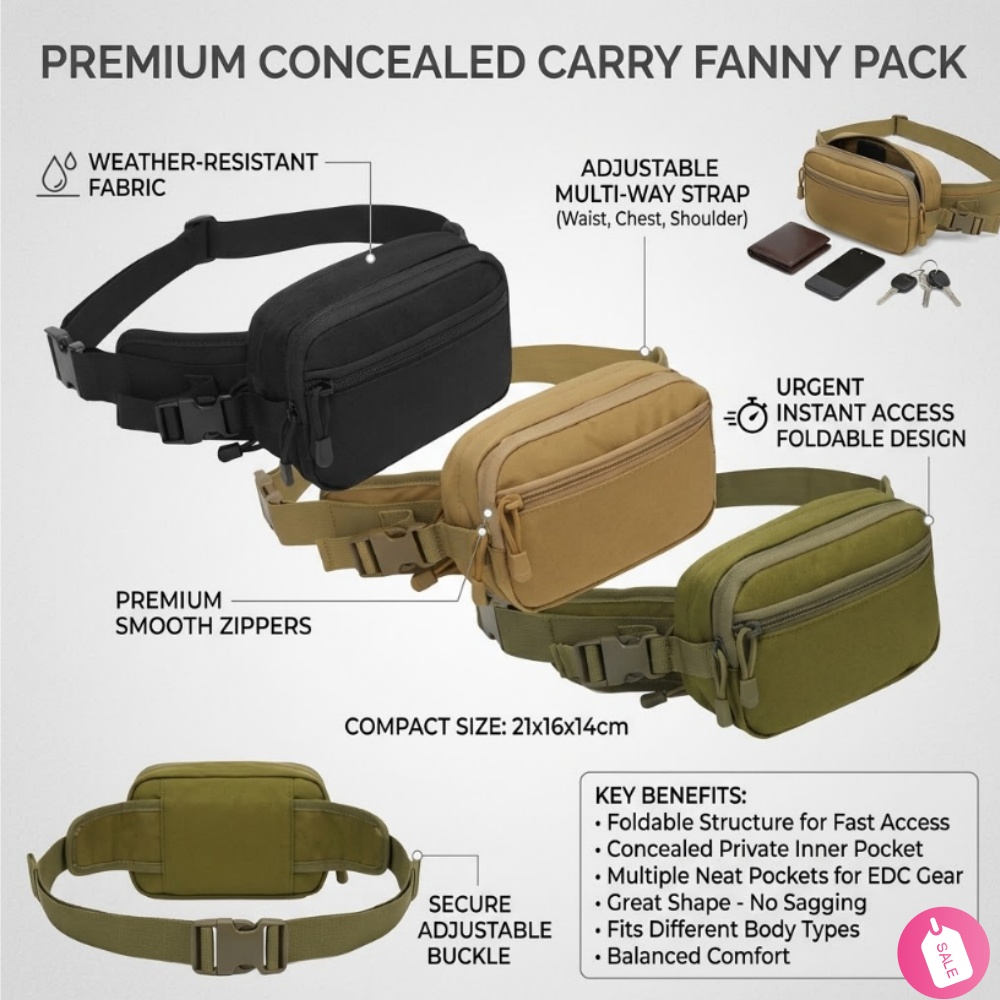 Tactical Concealed Carry Fanny - đánh giá và giá Edc Concealed Carry Fanny Pack