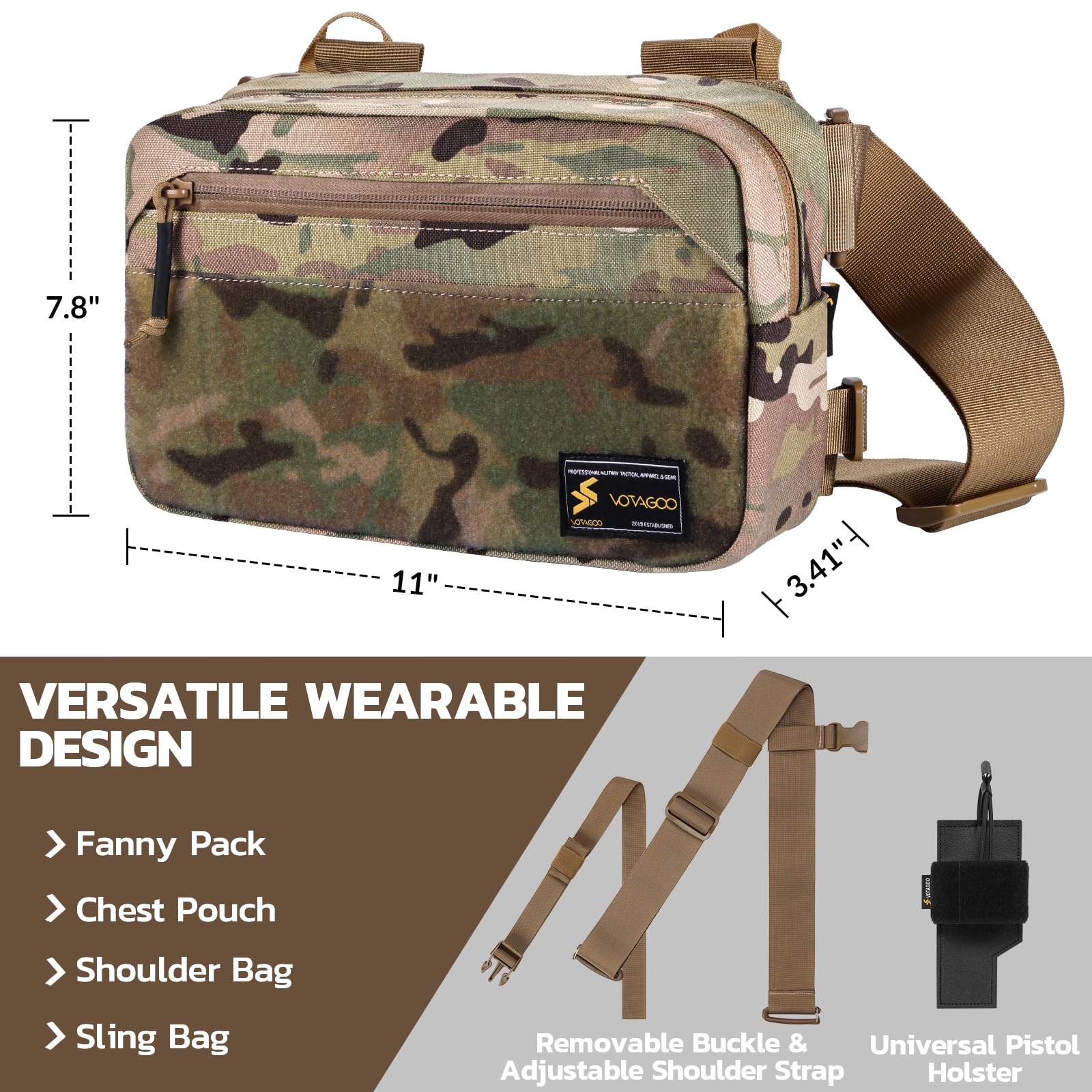 Tactical Fanny Pack, Concealed - đánh giá và giá Edc Concealed Carry Sling Bag